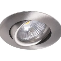 LED-alasvalo Airam Compact Ø80x39 mm IP44 5W/840 himmennettävä suunnattava satiini nikkeli