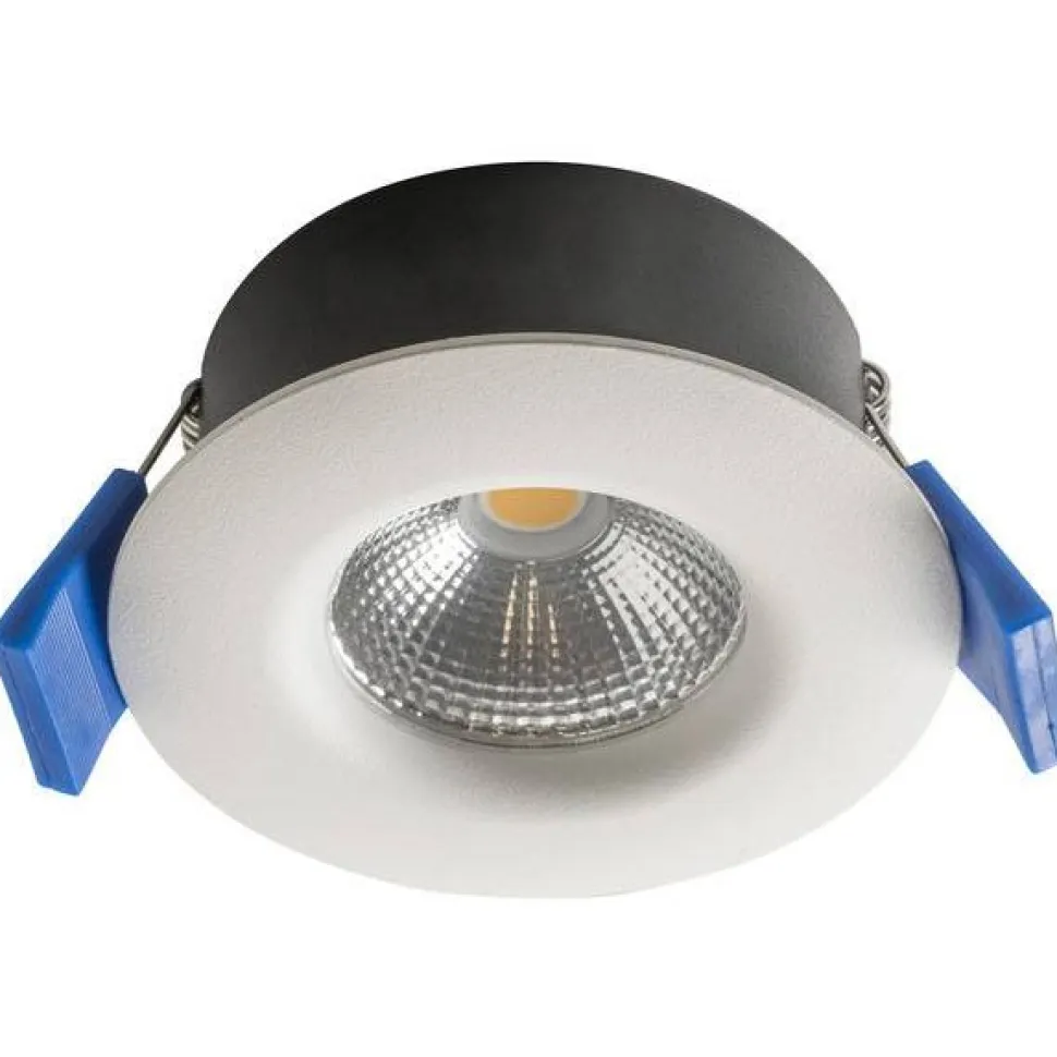 LED-alasvalo Airam Compact Ø80x38 mm IP65 5W/830 himmennettävä valkoinen