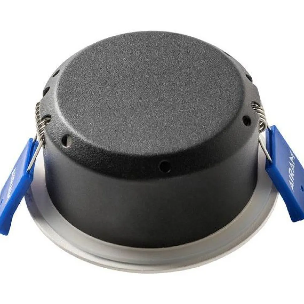 LED-alasvalo Airam Compact Ø80x38 mm IP65 5W/830 himmennettävä valkoinen