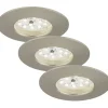 LED-alasvalo Briloner 3-osainen 3x5W IP44 harjattu teräs