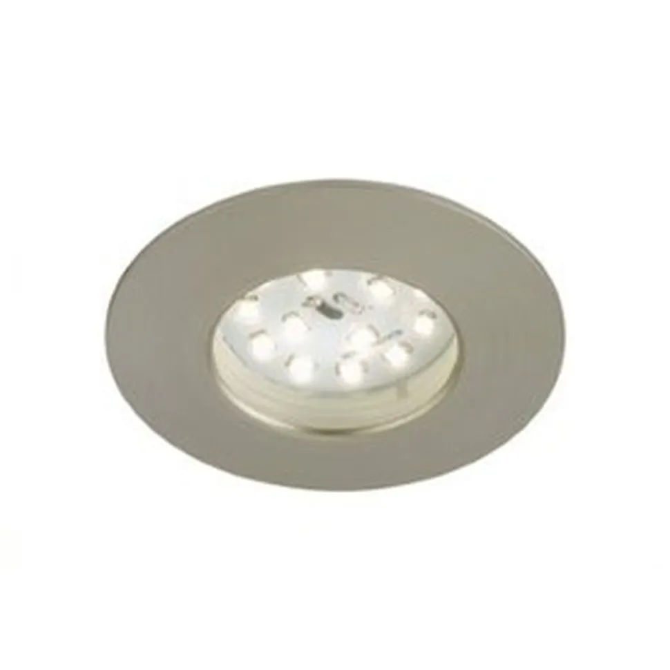 LED-alasvalo Briloner 5 W IP44 ulkokäyttöön harjattu teräs