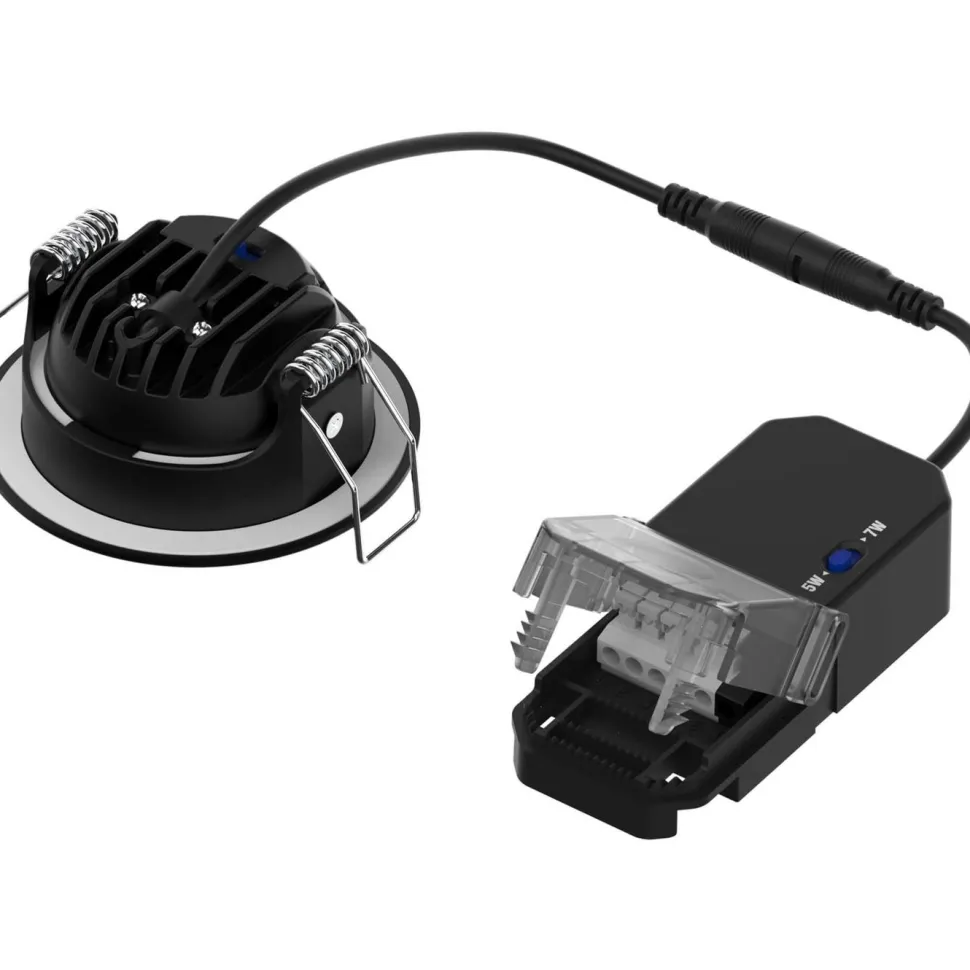 LED-alasvalo FocusLight Lumo, suunnattava, 3 CCT, IP65/IP20, musta