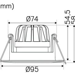 LED-alasvalo Hide-a-lite Optic Focus 3000K valkoinen