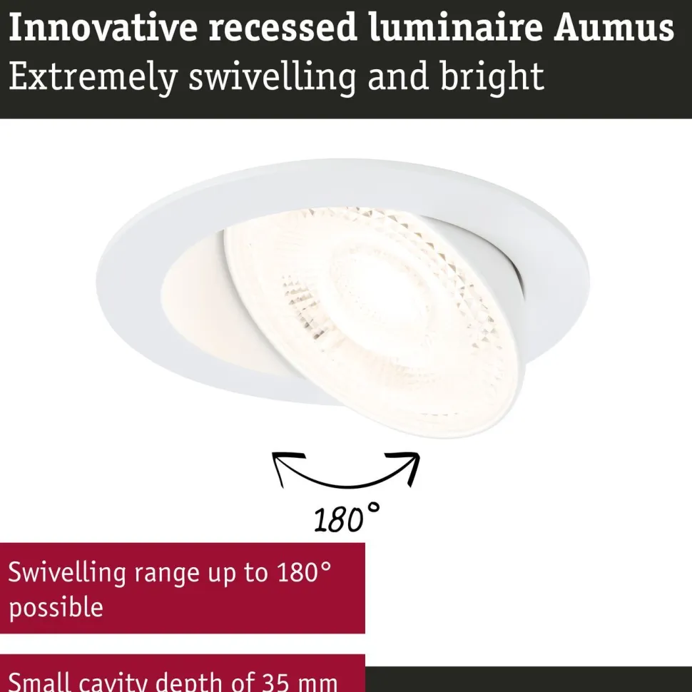 LED-alasvalo Paulmann Aumus Ø105mm upotettava 90° 5W 700lm himmennettävä 2700-6500K