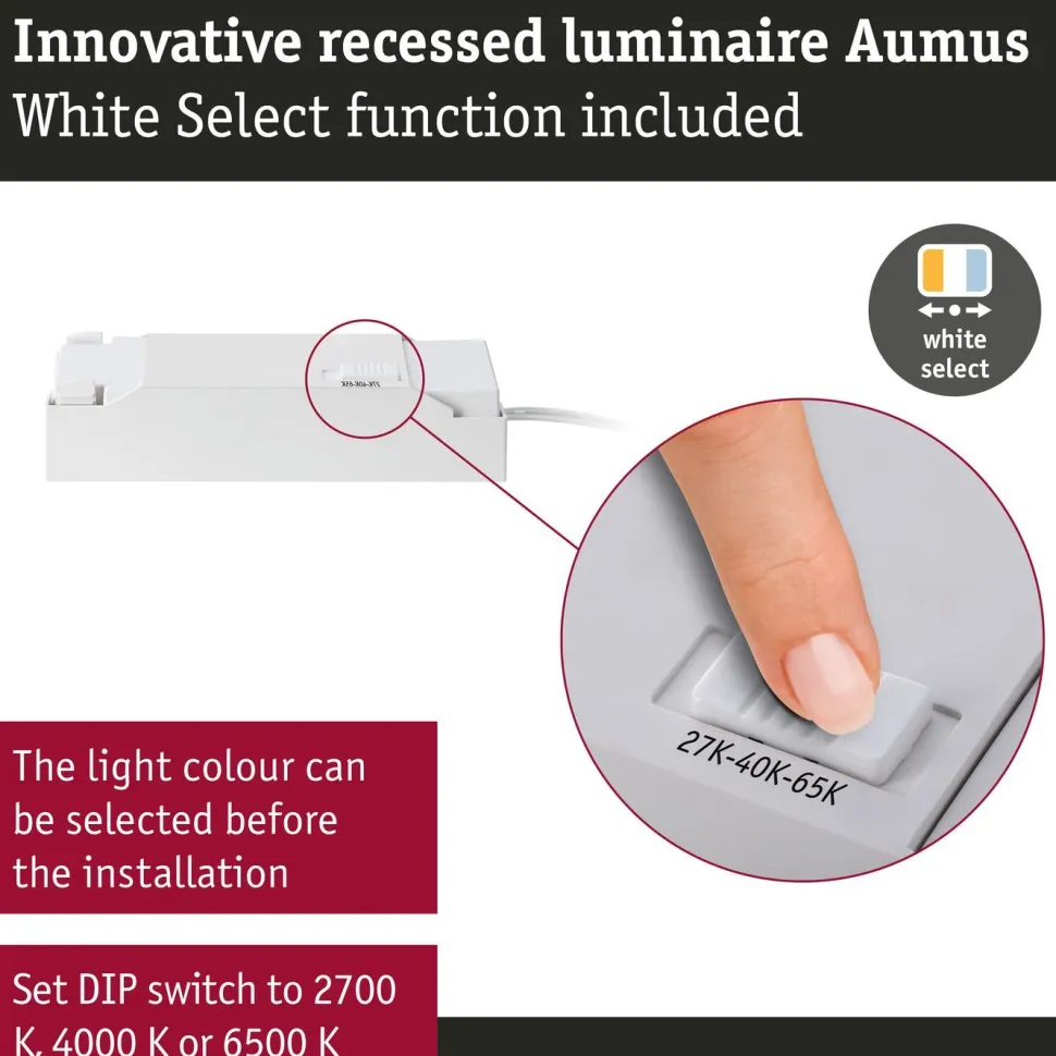 LED-alasvalo Paulmann Aumus Ø105mm upotettava 90° 5W 700lm himmennettävä 2700-6500K