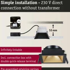 LED-alasvalo Paulmann Cole IP44 88x88mm 6W 470lm himmennettävä