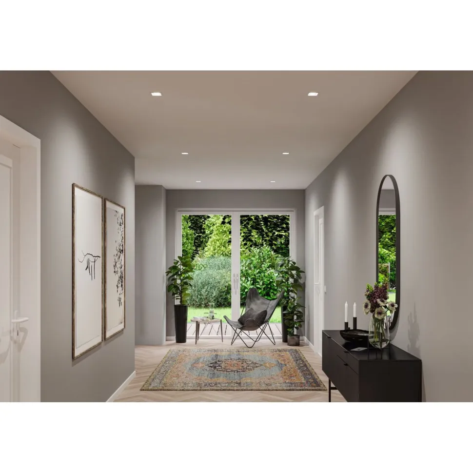 LED-alasvalo Paulmann Cole IP44 88x88mm 6W 470lm himmennettävä