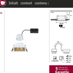 LED-alasvalo Paulmann Cole IP44 88x88mm 6W 470lm himmennettävä