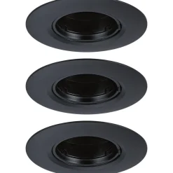 LED-alasvalo Paulmann Ø90mm GU10 max. 10W upotettava musta, 3kpl/pkt