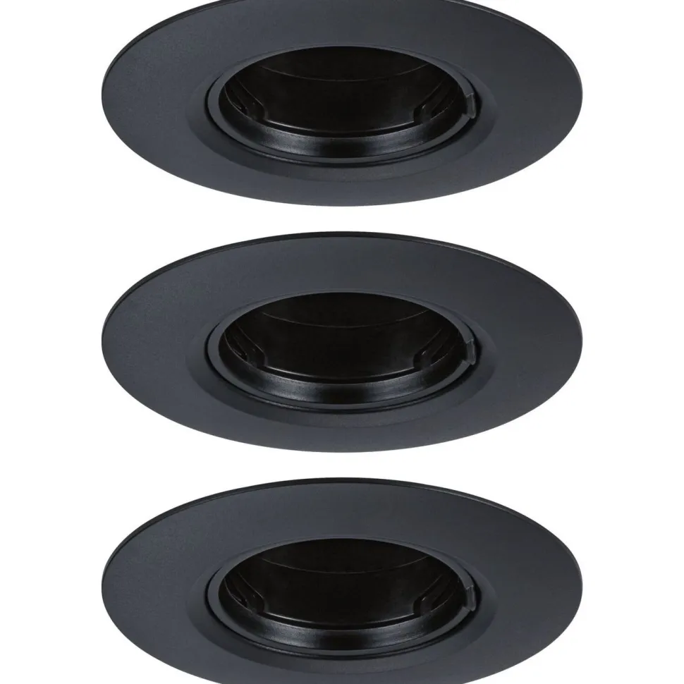 LED-alasvalo Paulmann Ø90mm GU10 max. 10W upotettava musta, 3kpl/pkt