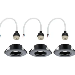 LED-alasvalo Paulmann Ø90mm GU10 max. 10W upotettava musta, 3kpl/pkt