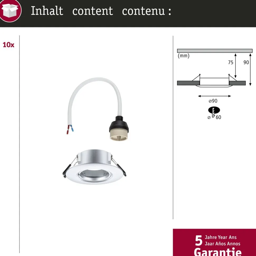 LED-alasvalo Paulmann Ø90mm GU10 max. 10W upotettava musta, 3kpl/pkt