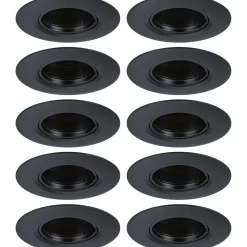 LED-alasvalo Paulmann Ø90mm GU10 max. 10W upotettava musta, 3kpl/pkt
