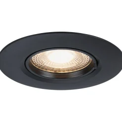 LED-alasvalo Paulmann Ø90mm GU10 max. 10W upotettava musta, 3kpl/pkt