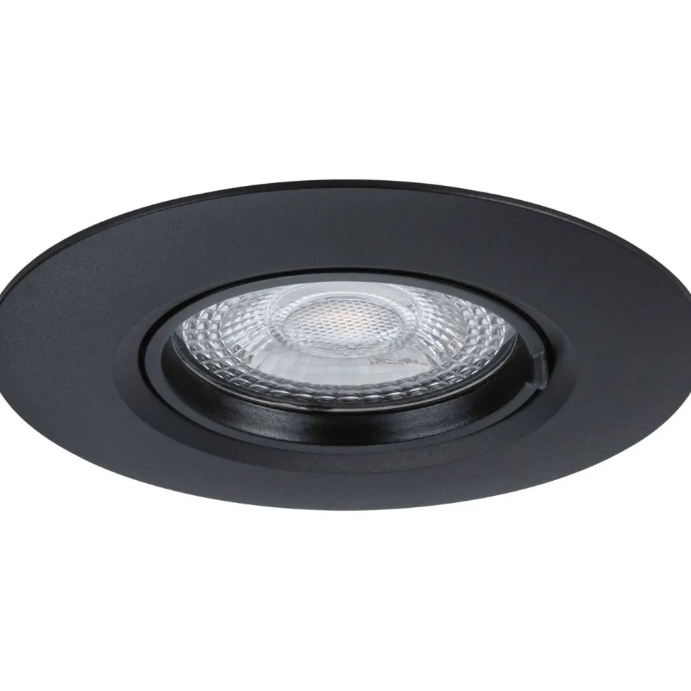 LED-alasvalo Paulmann Ø90mm GU10 max. 10W upotettava musta, 3kpl/pkt