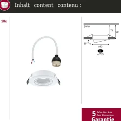 LED-alasvalo Paulmann Ø90mm kääntyvä 30° GU10 max. 10W upotettava, eri vaihtoehtoja