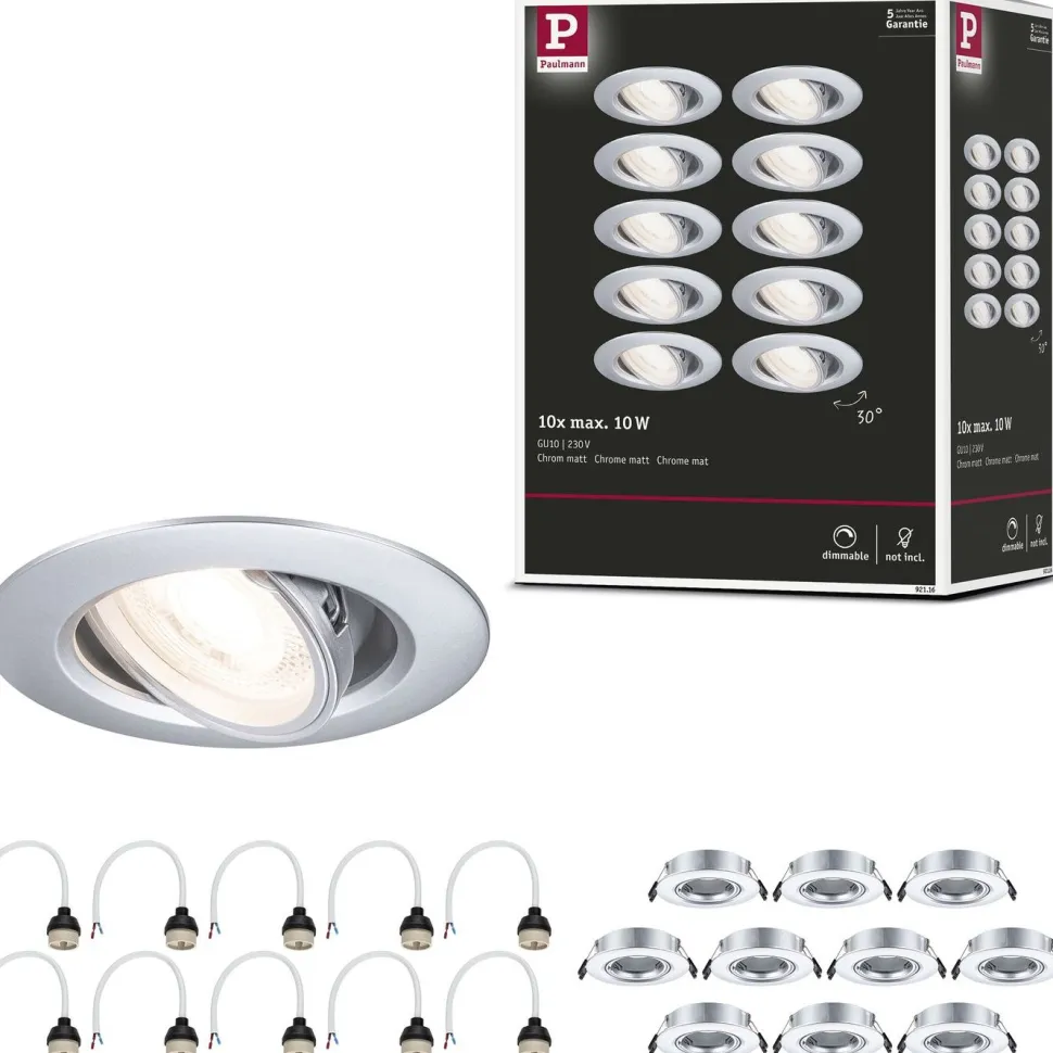 LED-alasvalo Paulmann Ø90mm kääntyvä 30° GU10 max. 10W upotettava, eri vaihtoehtoja