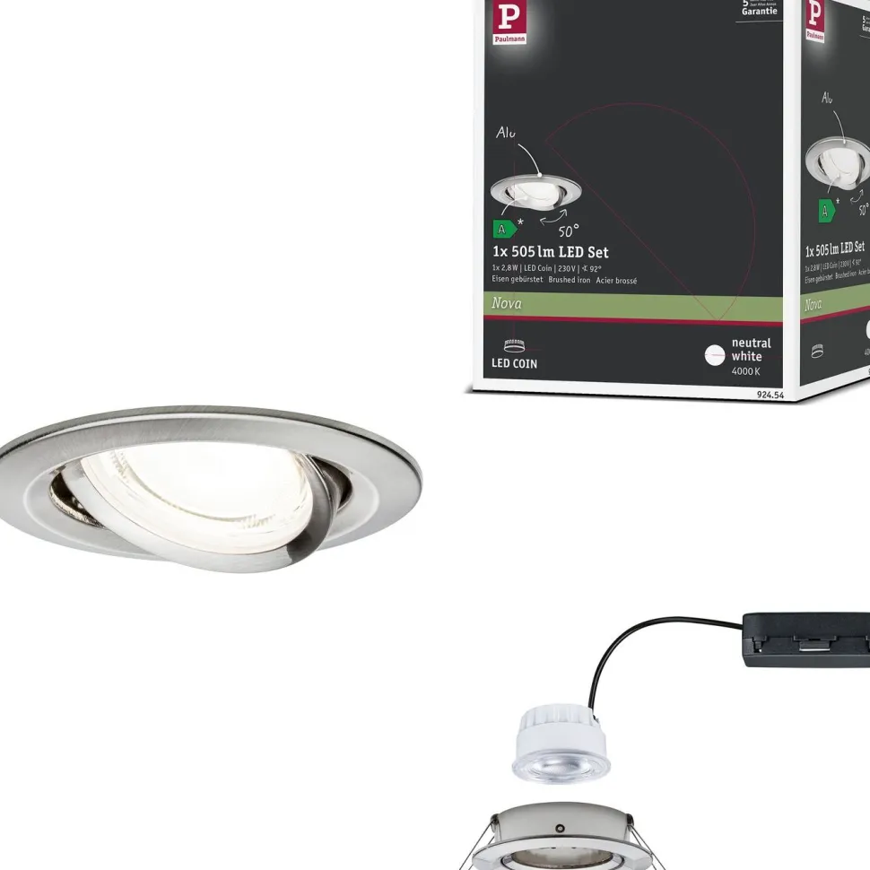 LED-alasvalo Paulmann Nova Coin Ø84mm 50° 2.8W 505lm 4000K upotettava