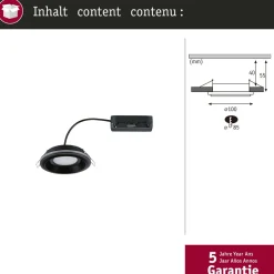 LED-alasvalo Paulmann Sormus IP65 Ø100mm 4.8/1.5W 560lm/180lm 3000K upotettava