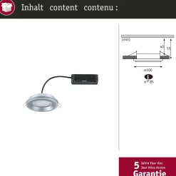 LED-alasvalo Paulmann Sormus IP65 Ø100mm 4.8/1.5W 560lm/180lm 3000K upotettava