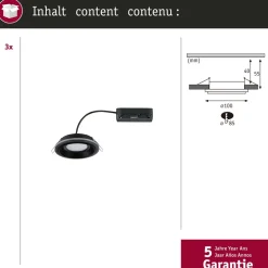 LED-alasvalo Paulmann Sormus IP65 Ø100mm 4.8/1.5W 560lm/180lm 3000K upotettava