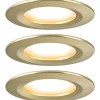 LED-alasvalo Paulmann 3-Step-Dim Nova Coin Basic IP44 Ø74mm 6W 470lm 2700K himmennettävä upotettava mattakulta 3kpl/pkt