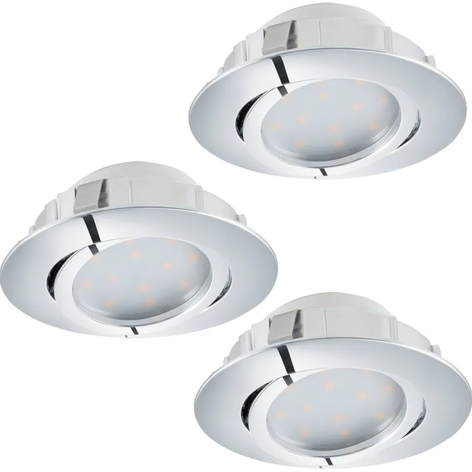 LED-alasvalosarja Eglo 3x6W Ø84mm kromi himmennettävä 95858