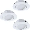 LED-alasvalosarja Eglo 3x6W Ø84mm valkoinen 95851