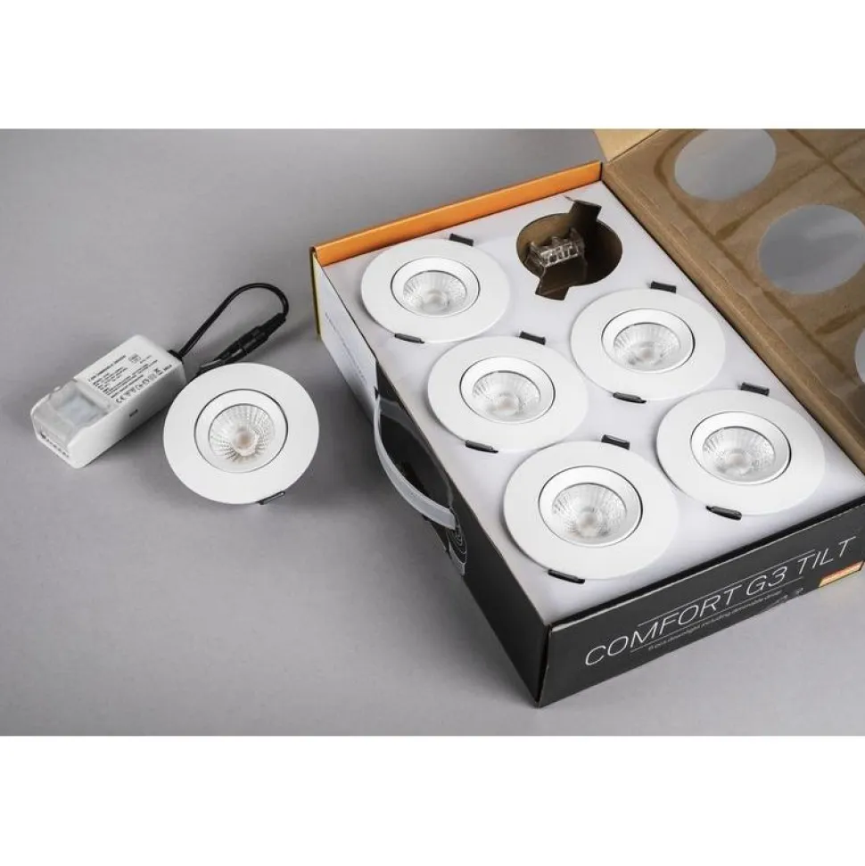 LED-alasvalosarja Hide-a-lite Comfort G3 Tilt 6-Pack 2700K valkoinen