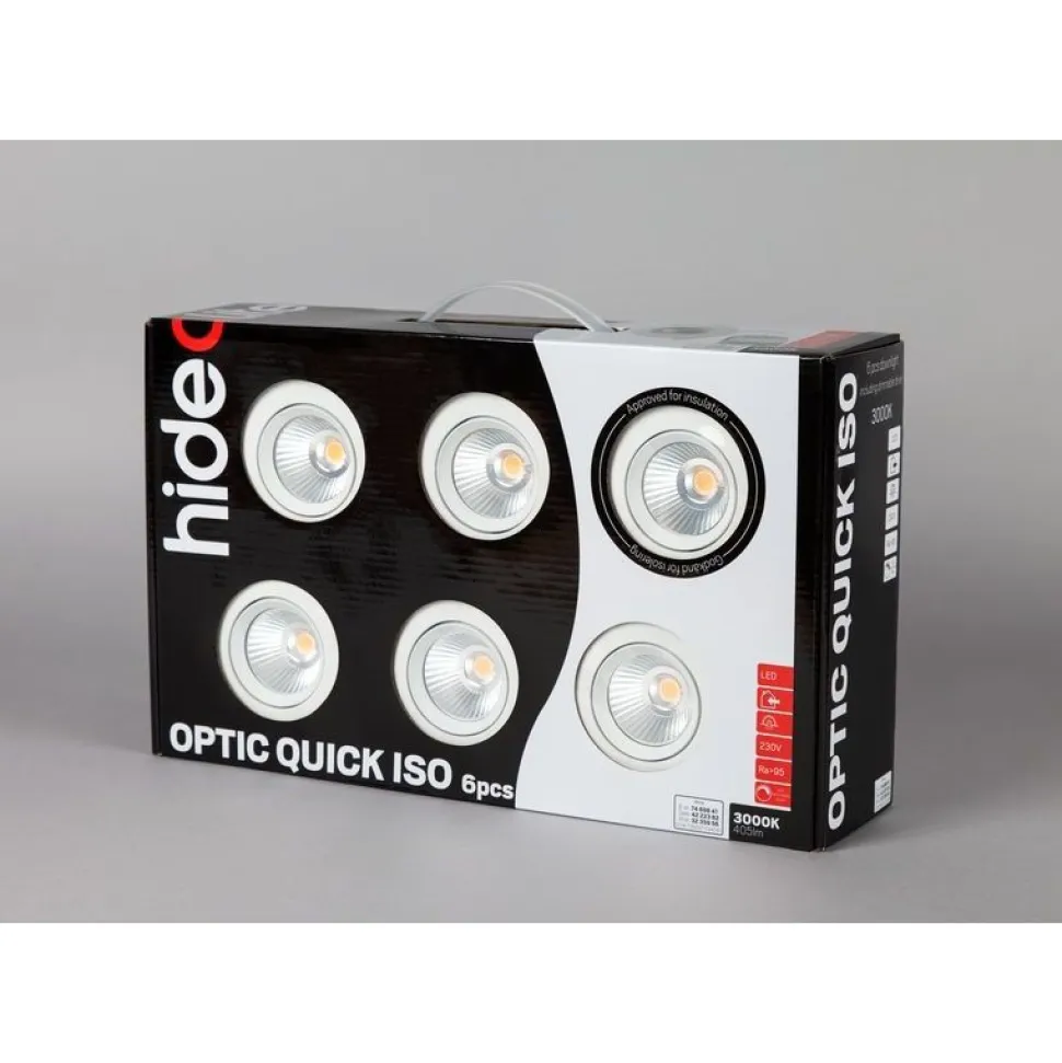 LED-alasvalosarja Hide-a-lite Optic Quick ISO 6-pack 3000K valkoinen