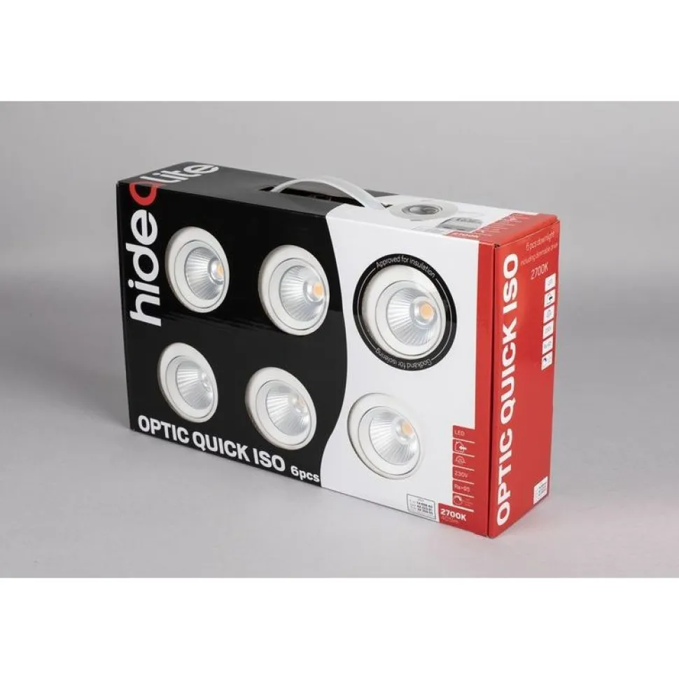 LED-alasvalosarja Hide-a-lite Optic Quick ISO 6-pack 2700K valkoinen