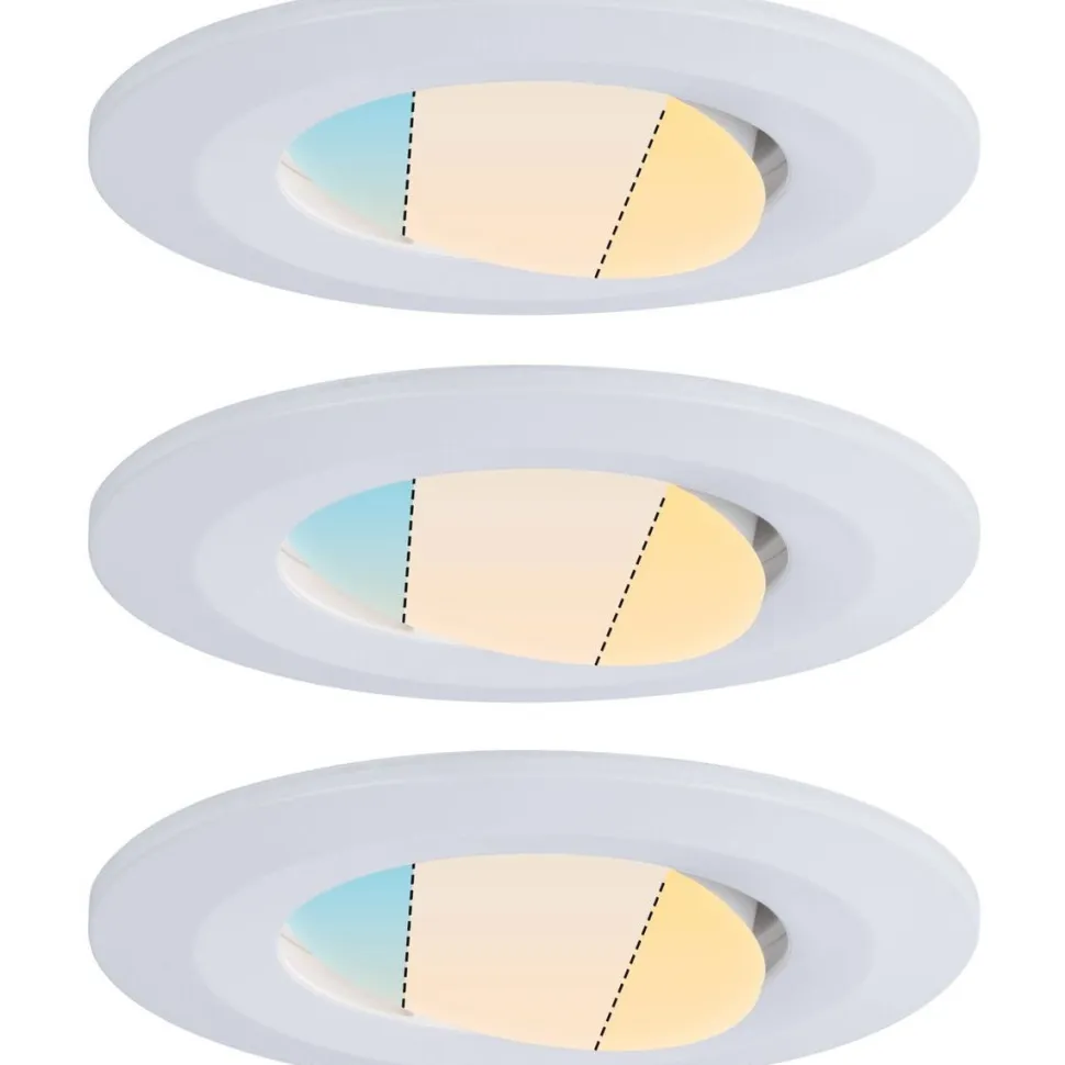 LED-Alasvalosetti Paulmann Calla 3-osainen suunnattava himmennettävä säädettävä valosävy valkoinen