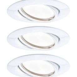 LED-Alasvalosetti Paulmann Coin 3-osainen suunnattava himmennettävä 3000K harjattu teräs