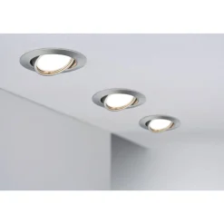 LED-Alasvalosetti Paulmann Coin 3-osainen suunnattava himmennettävä 3000K harjattu teräs