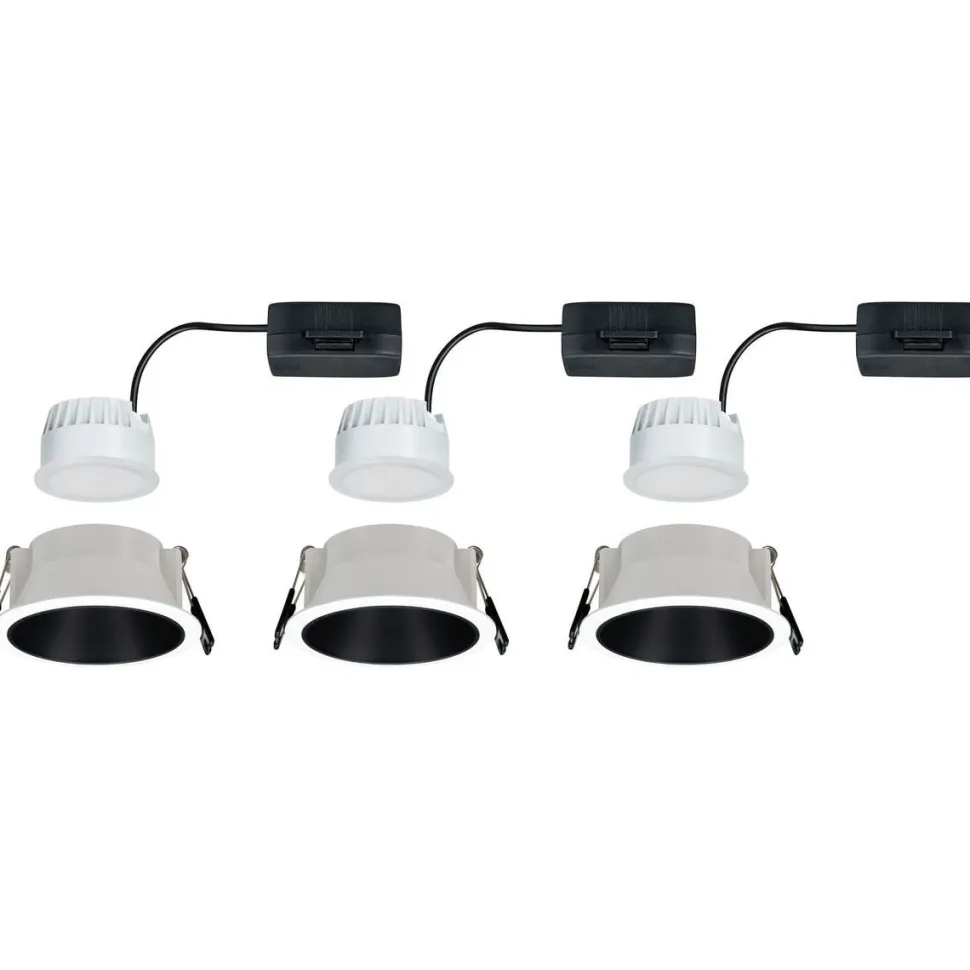 LED-Alasvalosetti Paulmann Cole 3-osainen IP44 2700K valkoinen/mattamusta