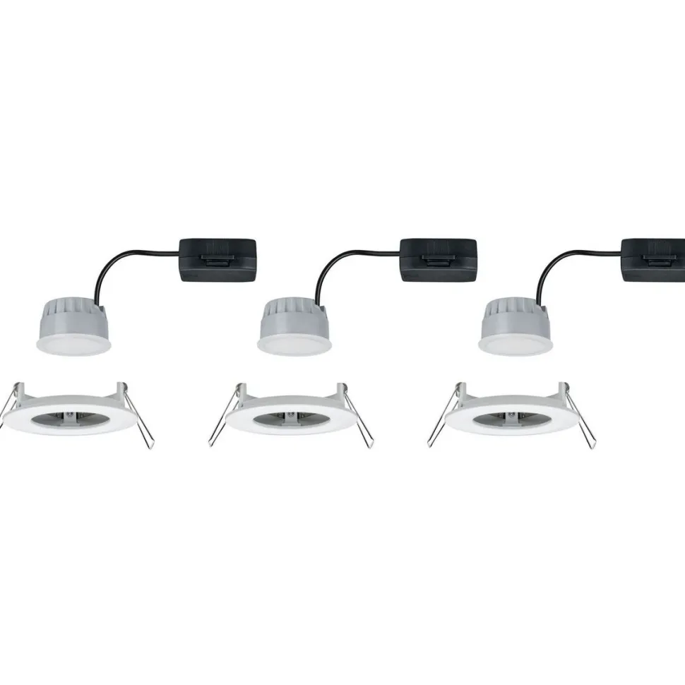 LED-Alasvalosetti Paulmann Nova 3-osainen himmennettävä IP44 2700K mattamusta