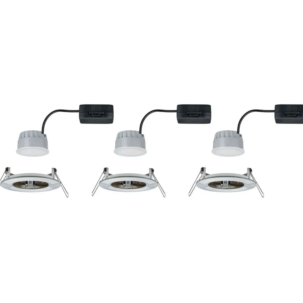 LED-Alasvalosetti Paulmann Nova 3-osainen himmennettävä IP44 2700K mattamusta