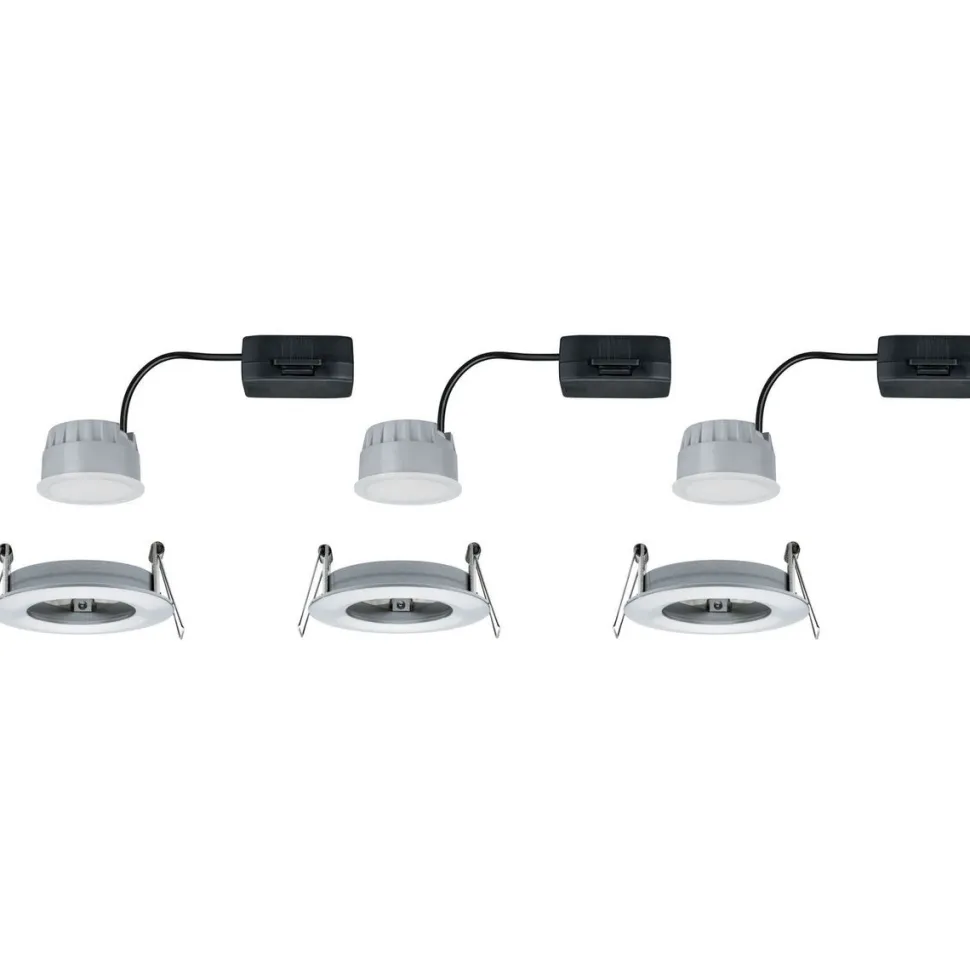 LED-Alasvalosetti Paulmann Nova 3-osainen himmennettävä IP44 2700K mattamusta