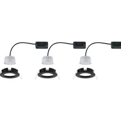 LED-Alasvalosetti Paulmann Nova 3-osainen himmennettävä IP44 2700K mattamusta