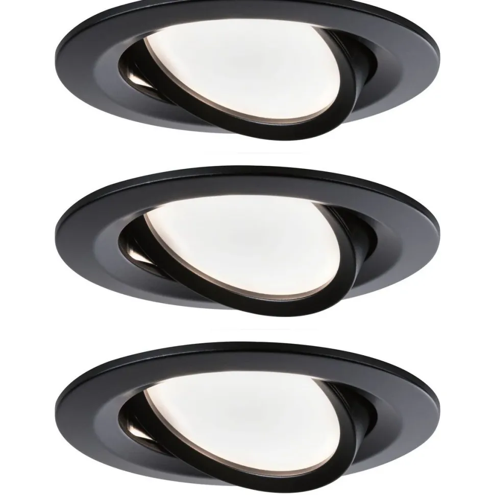 LED-Alasvalosetti Paulmann Nova 3-osainen suunnattava himmennettävä 2700K mattamusta