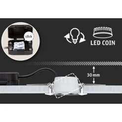 LED-Alasvalosetti Paulmann Nova 3-osainen suunnattava IP44 2700K mattamusta