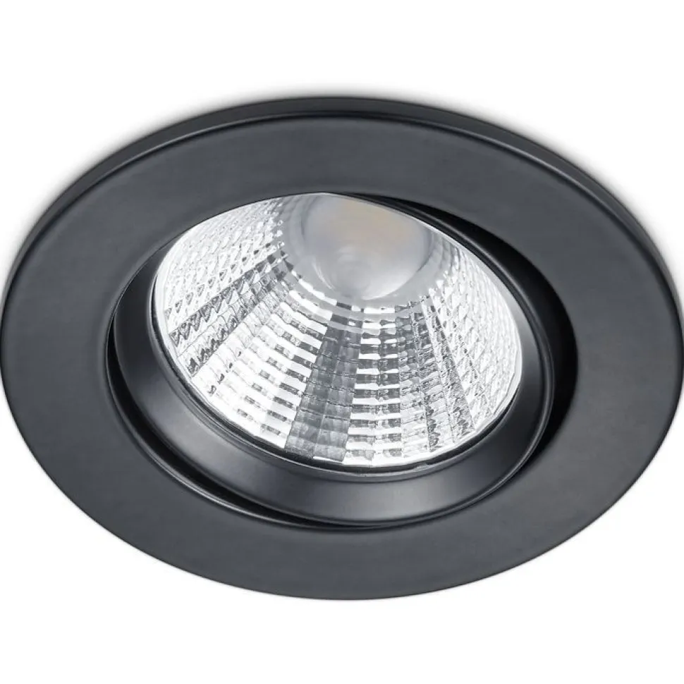LED-alasvalo Trio Pamir ø85x54 mm IP23 mattamusta
