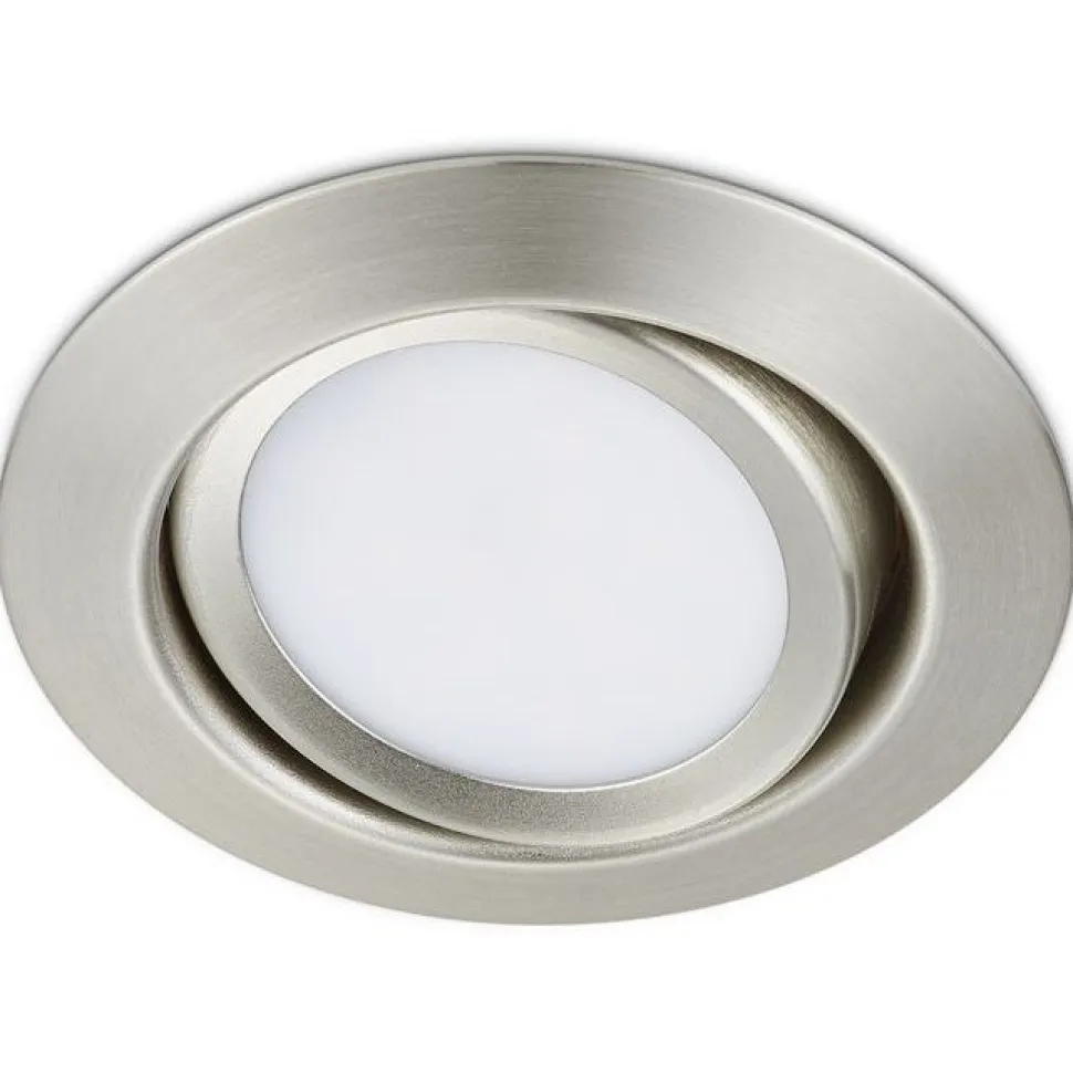 LED-alasvalo Trio Rila ø82x34 mm IP20 harjattu teräs