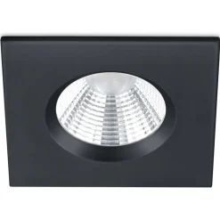 LED-alasvalo Trio Zagros IP65 mattamusta neliö