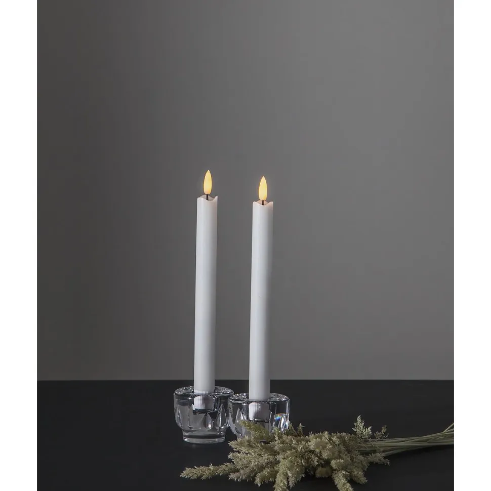 LED-antiikkikynttilä Star Trading Flamme, 25cm, 2kpl, valkoinen