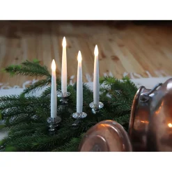 LED-antiikkikynttilä Star Trading Paulina, 15cm, 4kpl, valkoinen