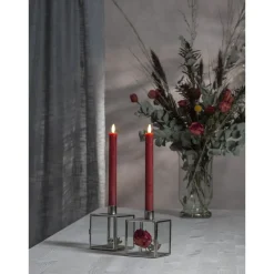 LED-antiikkikynttilä Star Trading Flamme, 24.5cm, 2kpl, punainen