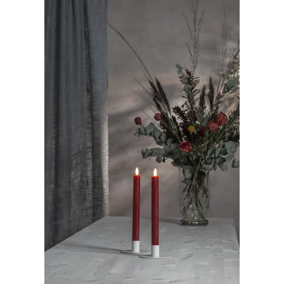 LED-antiikkikynttilä Star Trading Flamme, 24.5cm, 2kpl, punainen