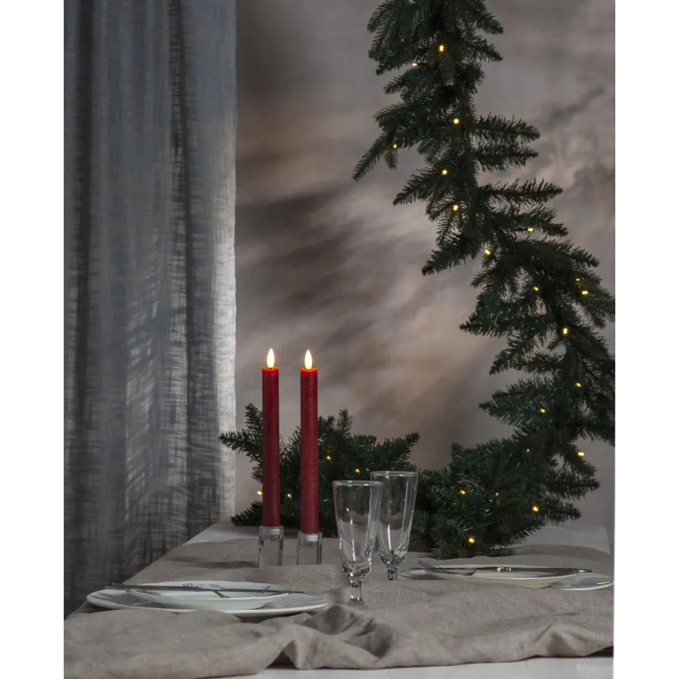 LED-antiikkikynttilä Star Trading Flamme, 24.5cm, 2kpl, punainen