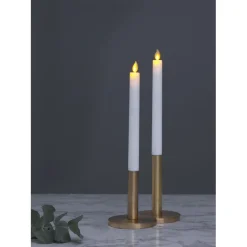 LED-antiikkikynttilä Star Trading M-Twinkle, 24cm, 2kpl, valkoinen